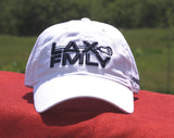 Lax Fmly adjustable hat - white/navy embroidery
